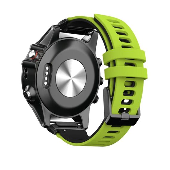 Per Garmin QuickFit 22mm Kalebol Cinturino in silicone a due strati (verde nero)