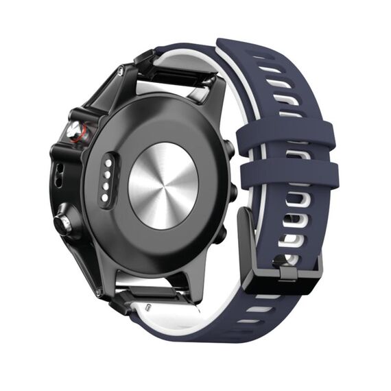 Per Garmin QuickFit 26mm Kalebol Cinturino in silicone a due strati (blu bianco)