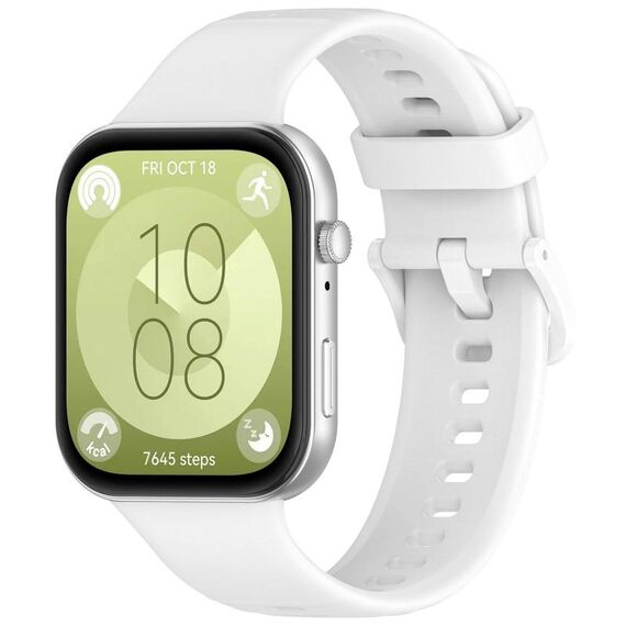 Per Huawei Watch Fit 3 Kalevol cinturino in silicone con fibbia colorata (bianco)