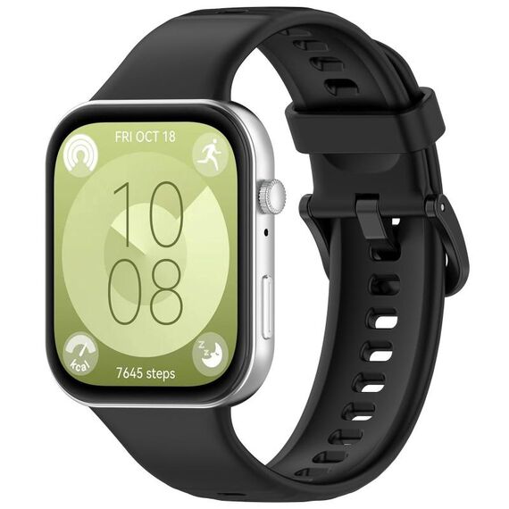 Per Huawei Watch Fit 3 Kalevol Cinturino in silicone con fibbia colorata (nero)