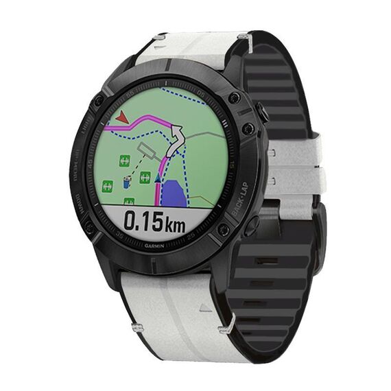 Per Garmin QuickFit 22mm Kalebol Quick Release cinturino in silicone e pelle (grigio chiaro)