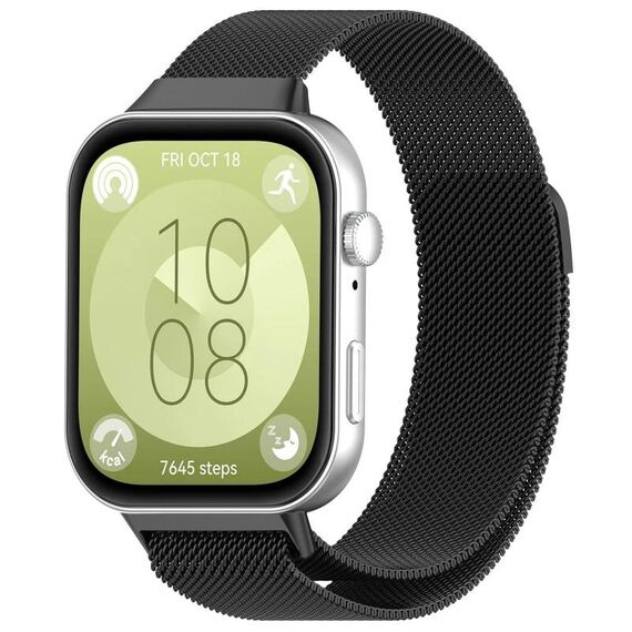 Per Huawei Watch Fit 3 Kalevol Milanese Cinturino in acciaio inossidabile (nero)