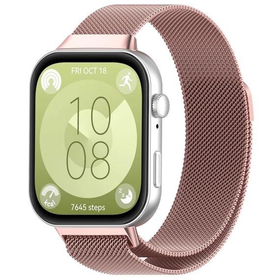 Per Huawei Watch Fit 3 Kalevol Milanese Cinturino in acciaio inossidabile (rosa)