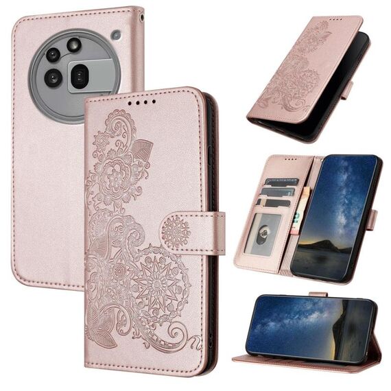 Per Nothing Phone 3a Pro Datura Flower Custodia in pelle con stampa flip per telefono (oro rosa)