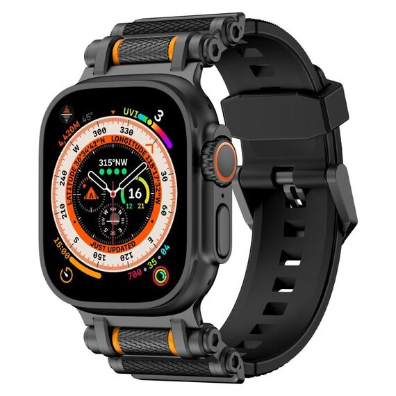 Per Apple Watch 46mm / 49mm / 45mm / 44mm Cinturino in silicone Armor Gear (nero)