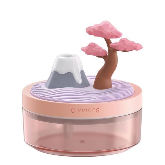 Givelong Mini Umidificatore Portatile per Paesaggio, Vaso per Piante, Idratante, Mister USB, Spray per Auto, Diffusore di Aromaterapia (Ciliegio)
