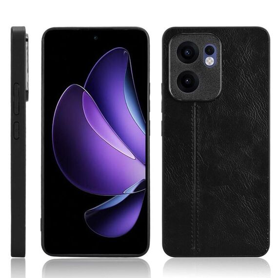 Per OPPO Reno13 F 4G / 5G Custodia per telefono con motivo a mucca e cuciture (nero)