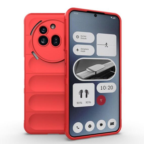 Per Nothing Phone 3a Pro Magic Shield TPU + Custodia in flanella per telefono (rosso)