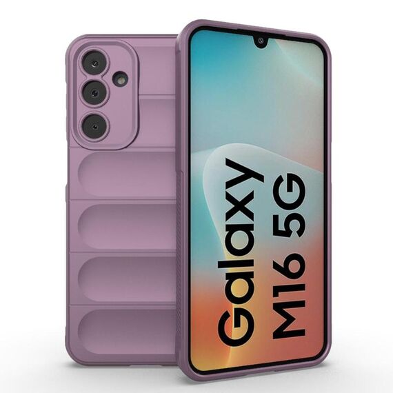 Per Samsung Galaxy M16 5G Magic Shield TPU + Custodia in flanella per telefono (viola)
