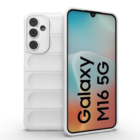Per Samsung Galaxy M16 5G Magic Shield TPU + Custodia in flanella per telefono (bianco)
