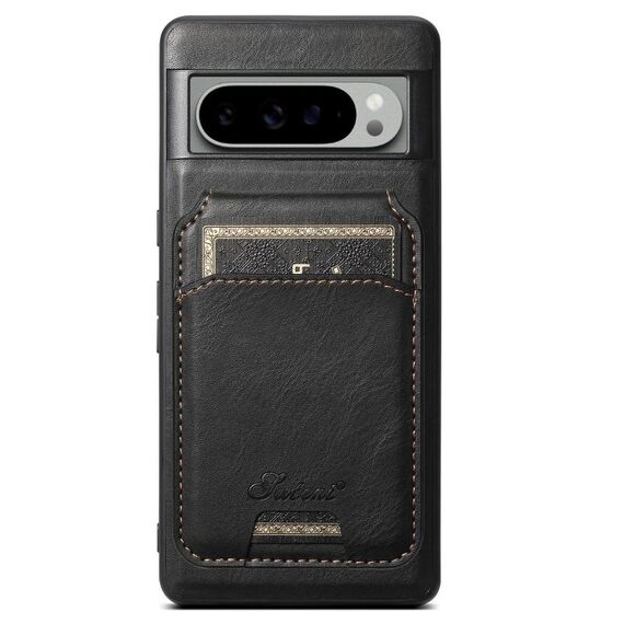 Per Google Pixel 9 Pro XL Suteni H15 Oil Eax Custodia per telefono con portafoglio staccabile in pelle (nero)