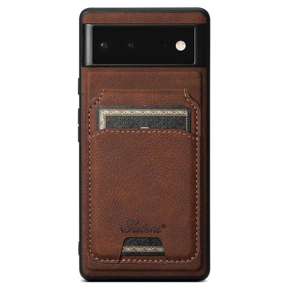 Per Google Pixel 9 Pro Suteni H16 Custodia per telefono con portafoglio staccabile in pelle con texture litchi (marrone)