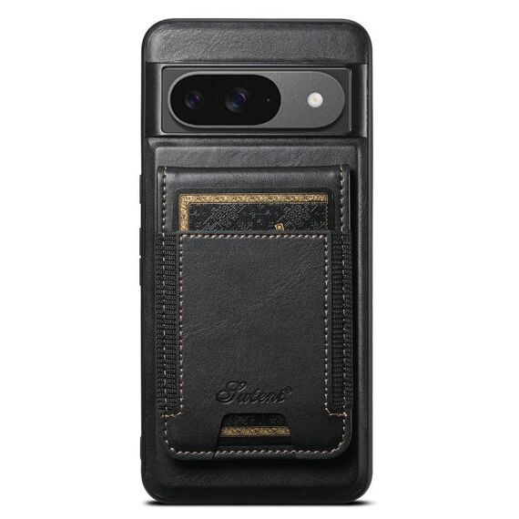 Per Google Pixel 9 Suteni H17 Oil Eax Custodia per telefono con portafoglio staccabile in pelle (nero)