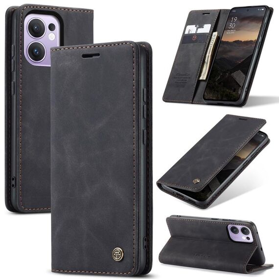 Per OPPO Reno13 F 4G / 5G CaseMe 013 Custodia in pelle con flip orizzontale multifunzionale (nero)