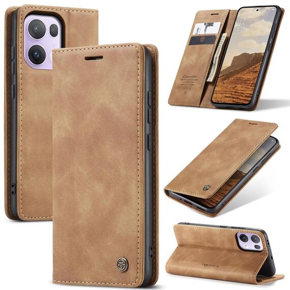 Per OPPO Reno13 Pro Global CaseMe 013 Custodia per telefono in pelle con flip orizzontale multifunzionale (marrone)