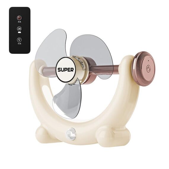 Ventilatore multifunzionale con luce, suono, grande potenza eolica, con luce, montaggio a parete, lunga durata, piccolo ventilatore da soffitto, colore: beige con telecomando