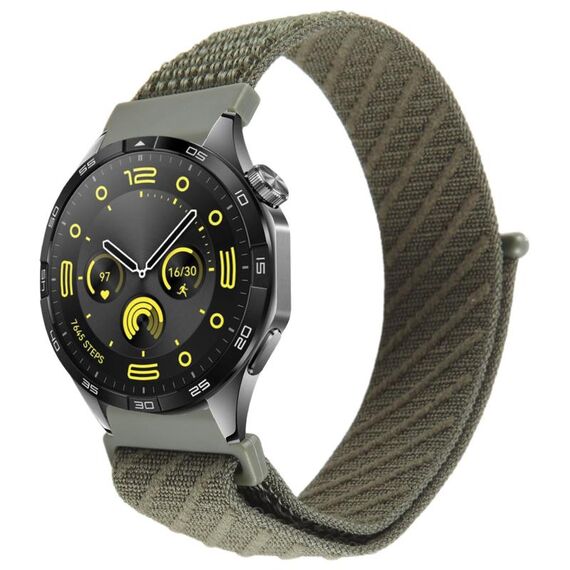 Cinturino per orologio con chiusura a strappo in nylon twill da 22 mm (verde militare)