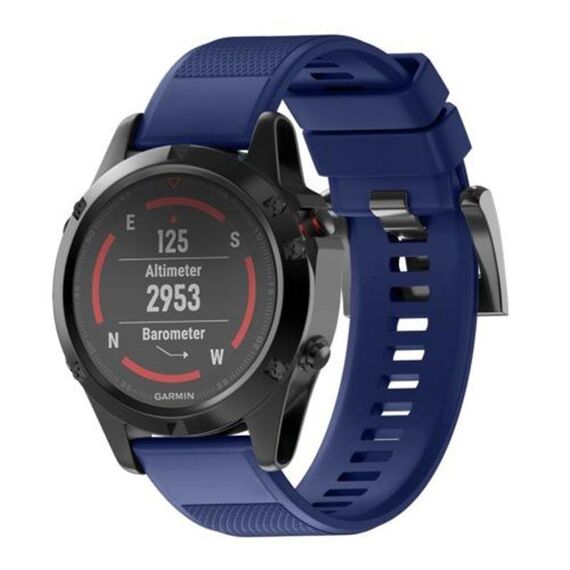 Per Garmin QuickFit 22mm Kalebol Triangle Texture cinturino in silicone per orologio (blu scuro)