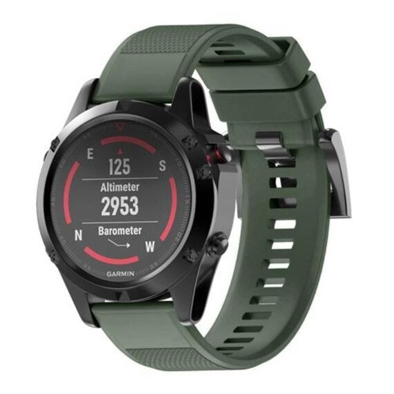 Per Garmin QuickFit 26mm Kalebol Triangle Texture cinturino in silicone per orologio (verde militare)
