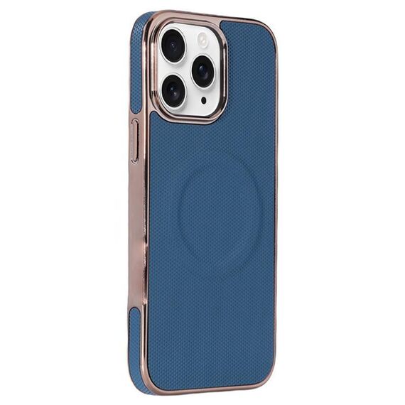 Per iPhone 11 Pro Custodia per telefono MagSafe in pelle con adesivo laterale morbido galvanizzato (blu scuro)