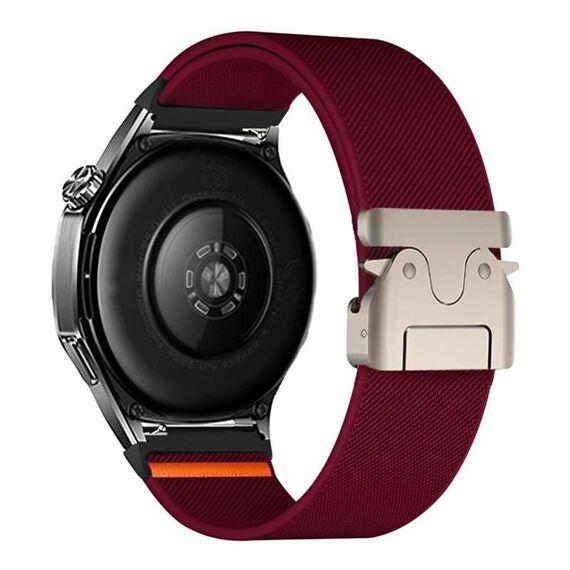 Cinturino per orologio in nylon elastico con fibbia paracadute da 20 mm (rosso vino)