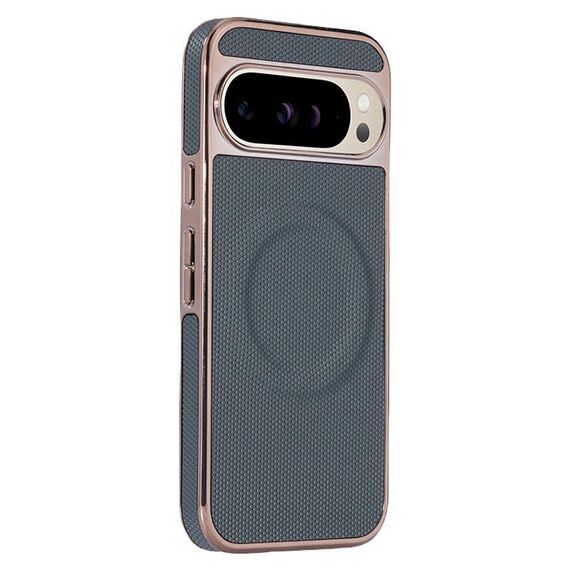 Per Google Pixel 9 Pro XL Custodia per telefono MagSafe in pelle con adesivo laterale morbido galvanizzato (verde scuro)