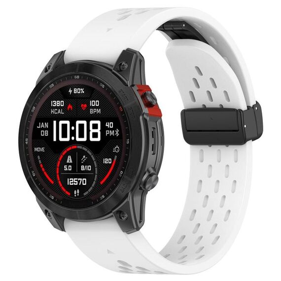 Per Garmin QuickFit 20mm Kalebol Cinturino in silicone con fibbia magnetica (bianco)