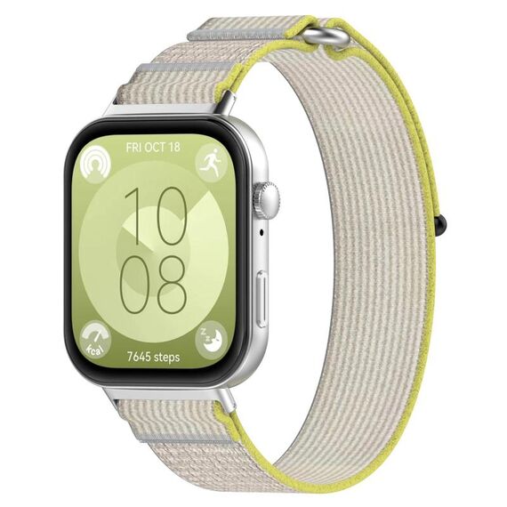 Per Huawei Watch Fit 3 Kalevol Wild Path Cinturino in nylon (giallo + grigio)