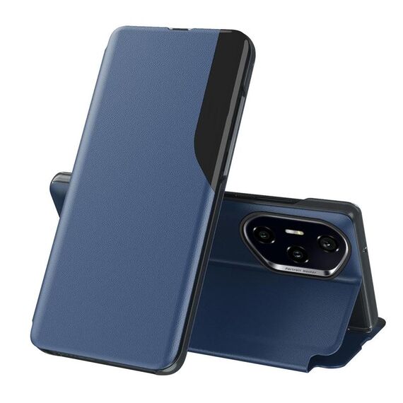 Custodia in pelle con supporto a ribalta per Honor 300 Pro Attraction (blu)