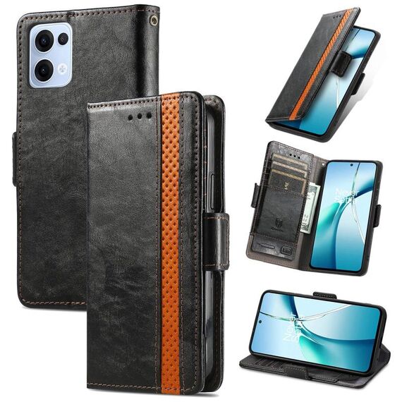 Per OPPO Reno13 Pro CaseNeo Splicing Dual Magnetic Buckle Custodia in pelle per telefono (nero)