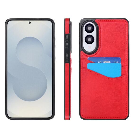 Per Samsung Galaxy S25 Edge 5G Custodia per telefono in pelle Litchi con slot per schede (rosso)