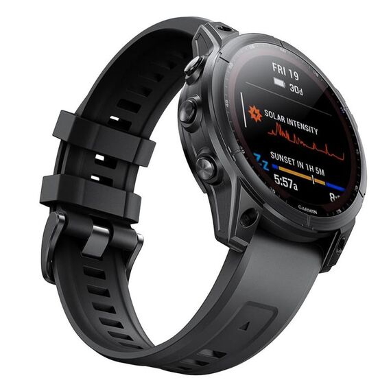 Per cinturino in silicone per orologio Garmin QuickFit 22mm Kalebol Ladder (nero)