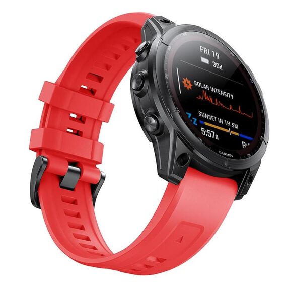 Per cinturino in silicone per orologio Garmin QuickFit 26mm Kalebol Ladder (rosso)