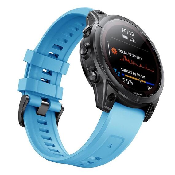 Per cinturino in silicone per orologio Garmin QuickFit 26mm Kalebol Ladder (azzurro cielo)