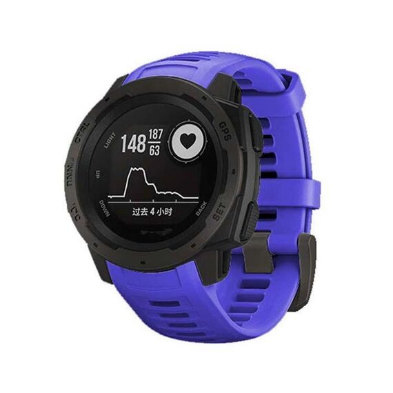 Per Garmin Instinct 22mm Kalebol cinturino in silicone con fibbia in acciaio (blu reale)