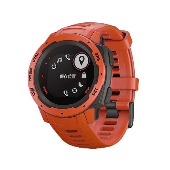 Per Garmin Instinct 22mm Kalebol cinturino in silicone con fibbia in acciaio (rosso fiamma)