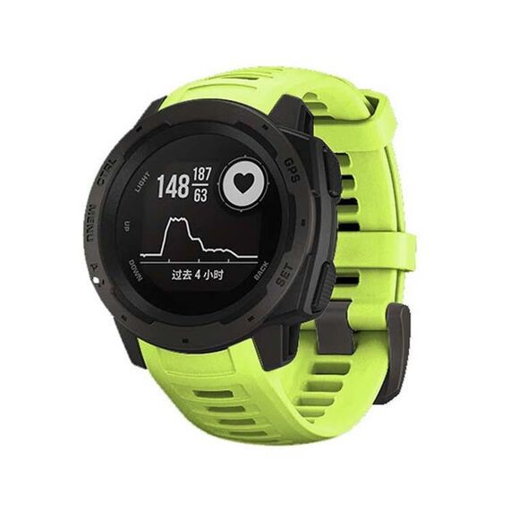 Per Garmin Instinct 22mm Kalebol cinturino in silicone con fibbia in acciaio (verde)