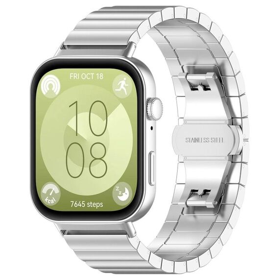 Per Huawei Watch Fit3 Kalebol Cinturino in acciaio inossidabile solido (argento)