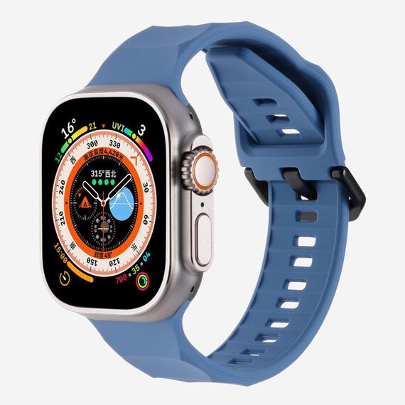 Per Apple Watch 46mm / 49mm / 45mm / 44mm Kalebol Ripple Sports Cinturino in silicone (azzurro chiaro)