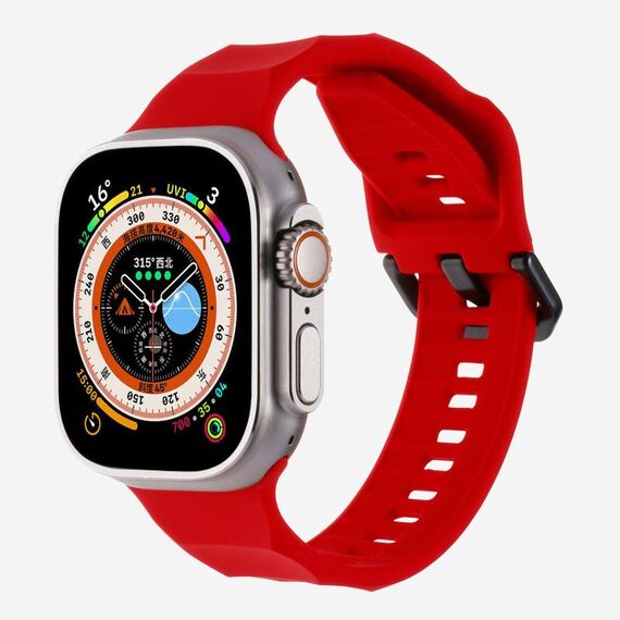 Per Apple Watch 42mm / 41mm / 40mm / 38mm Kalebol Ripple Sports Cinturino in silicone (rosso)