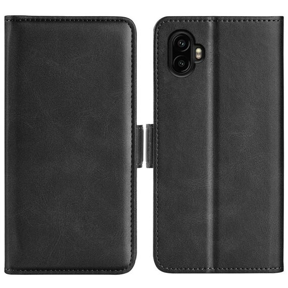Per Samsung Galaxy Xcover 7 Pro Custodia in pelle con chiusura magnetica orizzontale a doppio lato (nero)