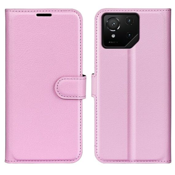 Per Asus ROG Phone 9 / 9 Pro Custodia in pelle con supporto orizzontale con texture Litchi (rosa)