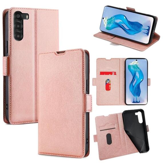 Per ZTE nubia S 5G A403ZT Custodia in pelle con fibbia laterale ultra sottile e flip orizzontale (oro rosa)