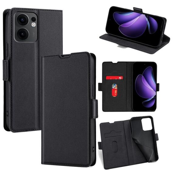 Per OPPO Reno13 F 5G / 4G Custodia in pelle con fibbia laterale ultra sottile e flip orizzontale (nero)