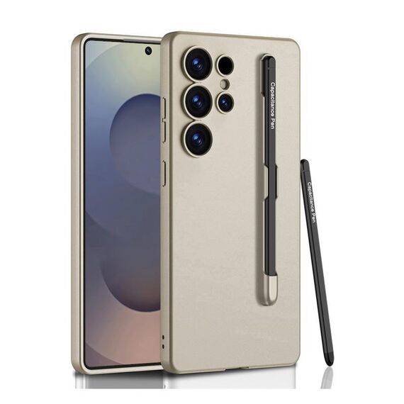 Per Samsung Galaxy S25 Ultra 5G GKK Custodia per telefono ultrasottile all-inclusive con penna (grigio titanio)