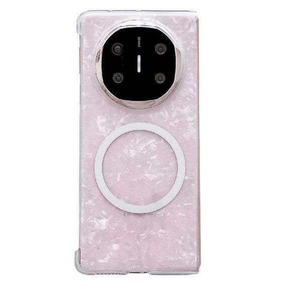 Custodia per telefono Huawei Mate X5 con texture a conchiglia perlescente e MagSafe (rosa)