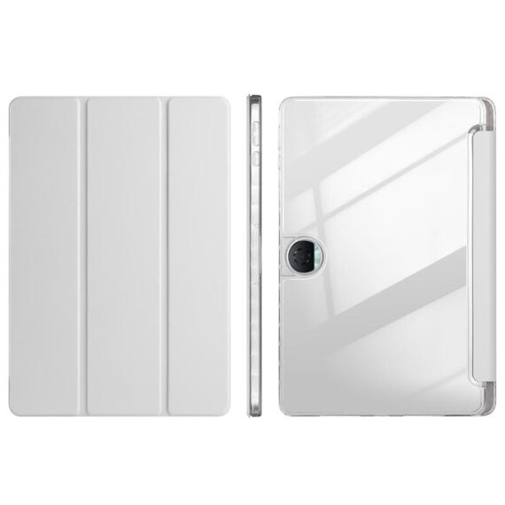 Custodia per tablet in pelle acrilica trasparente a 3 pieghe per Honor Pad 9 (grigio)