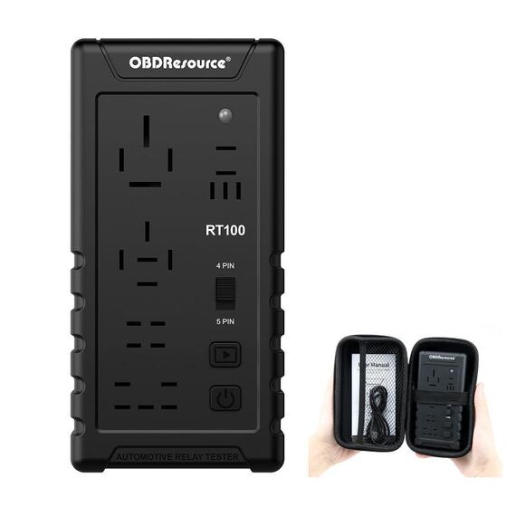 Tester relè per auto OBDResource 12V, modello: RT100 con borsa portaoggetti
