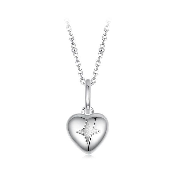 Collana con ciondolo a forma di cuore in argento sterling S925 (BSN421)