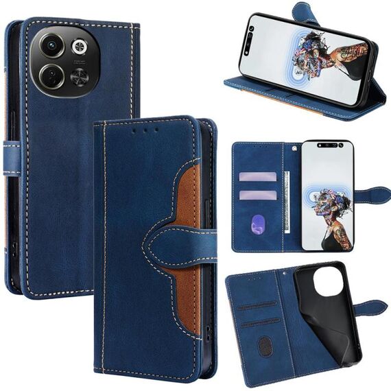 Per Tecno Pova 6 Neo 5G Custodia in pelle con fibbia magnetica Skin Feel (blu)